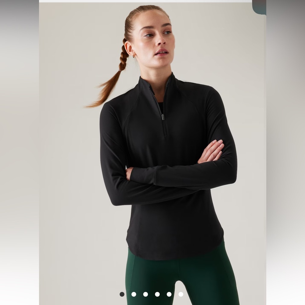 Athleta Salutation Half Zip Electric Lime Green Size Medium